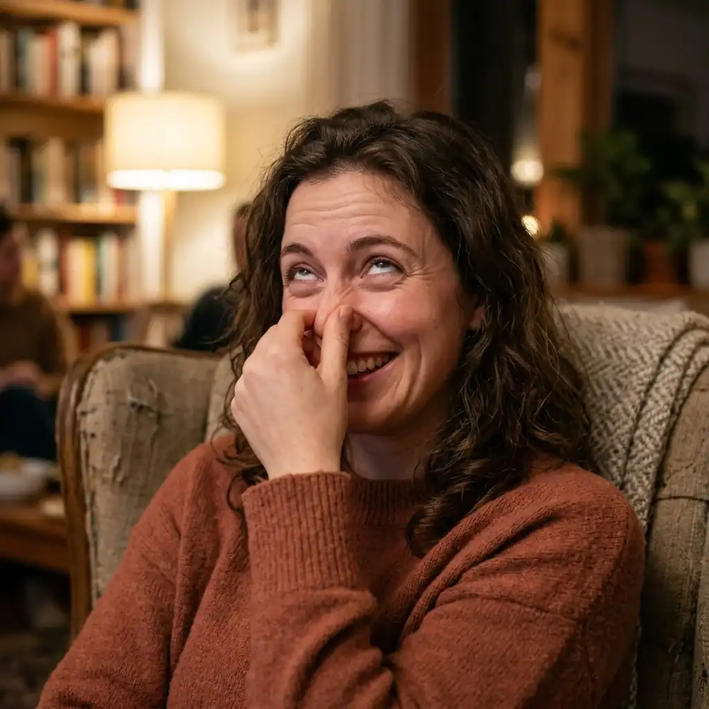 Person reacting to bad joke